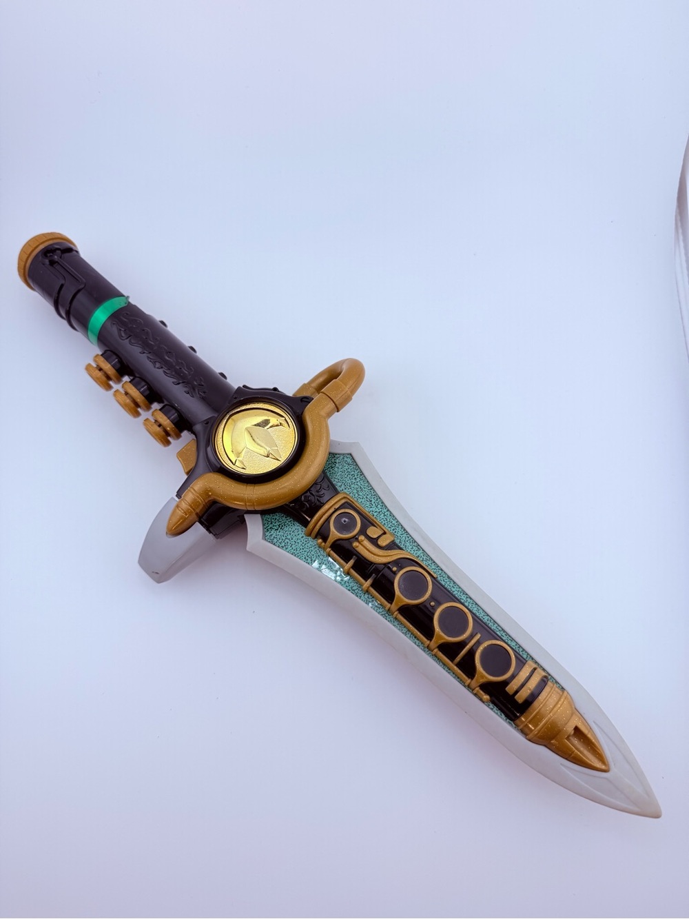 Vintage 1992 Power Ranger green Dragon Dagger Flute Sword Works no battery cover